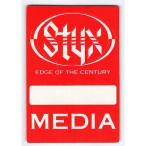 Styx Edge Of The Century Backstage Pass Original 1990 Pop Rock Concert Media